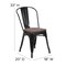 Flash Furniture Black Metal Stackable Chair with Wood Seat, PK4 4-CH-31230-BK-WD-GG - alternate 6
